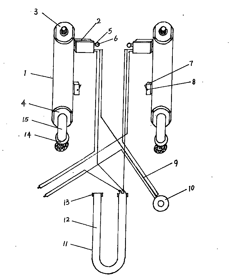 Automatic anti-rollover safety device of two-wheeled motorcycle