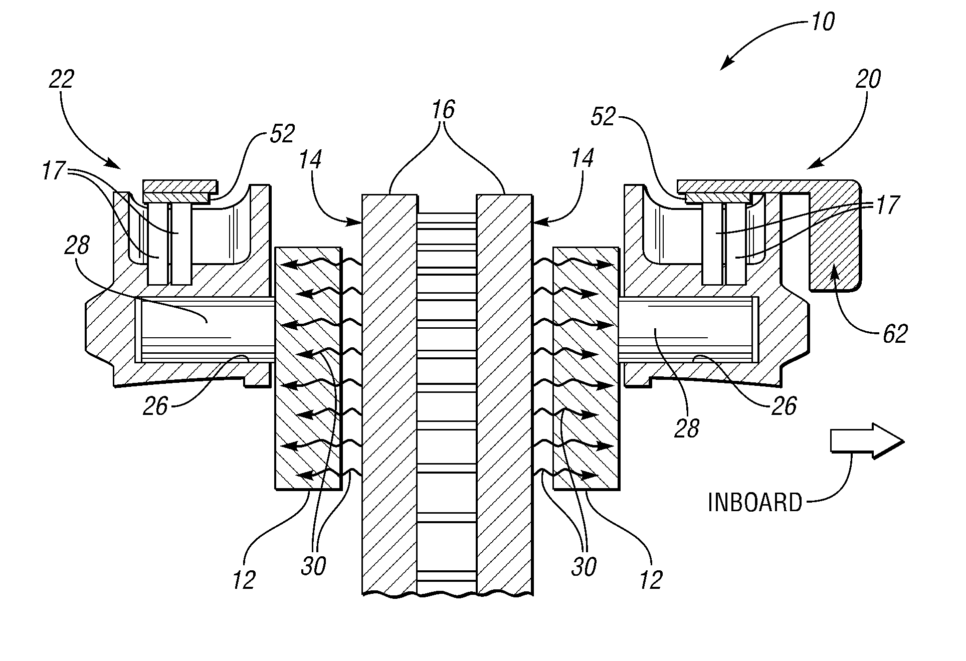 Brake caliper including heat pipes