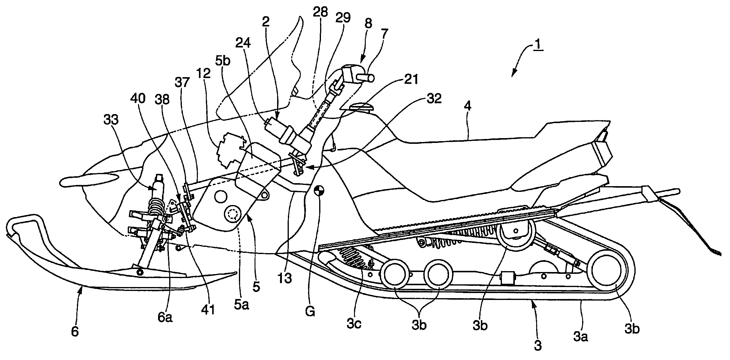 Snowmobile power steering system