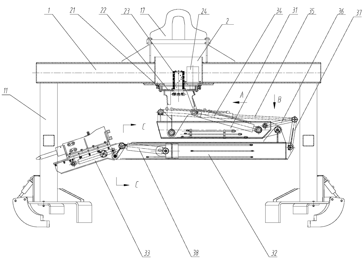 Bridge-type manipulator for dismantling steel ladle lining refractory material and its working method