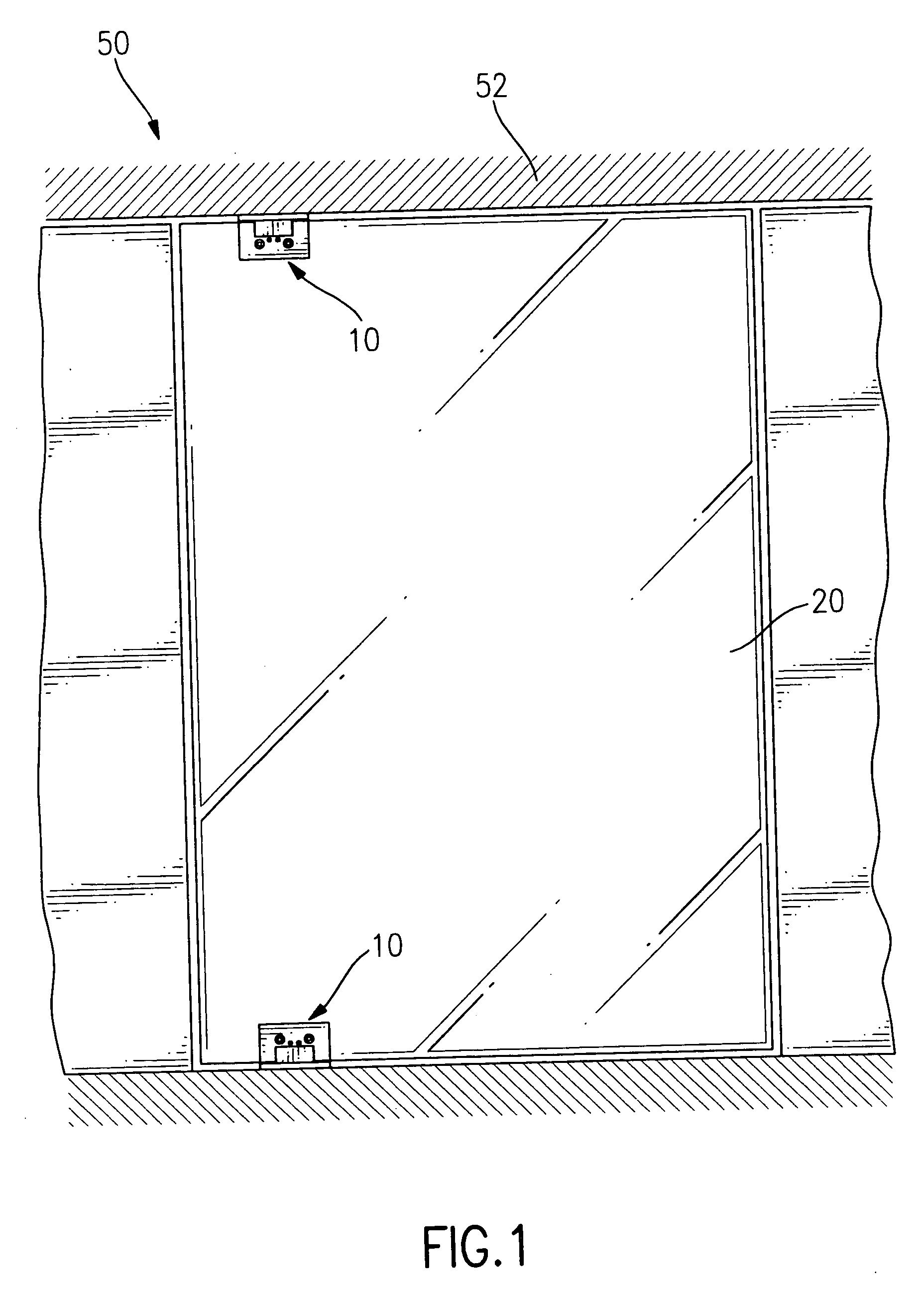 Adjustable automatic positioning hinge for glass doors