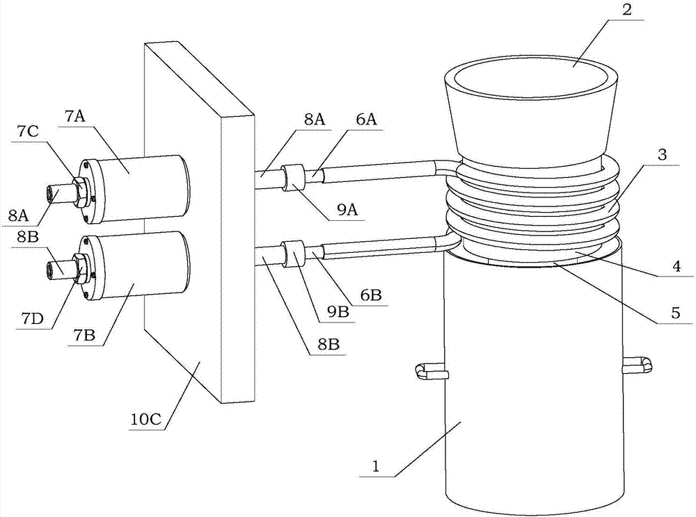 A sequential solidification process device and method used in vacuum smelting equipment