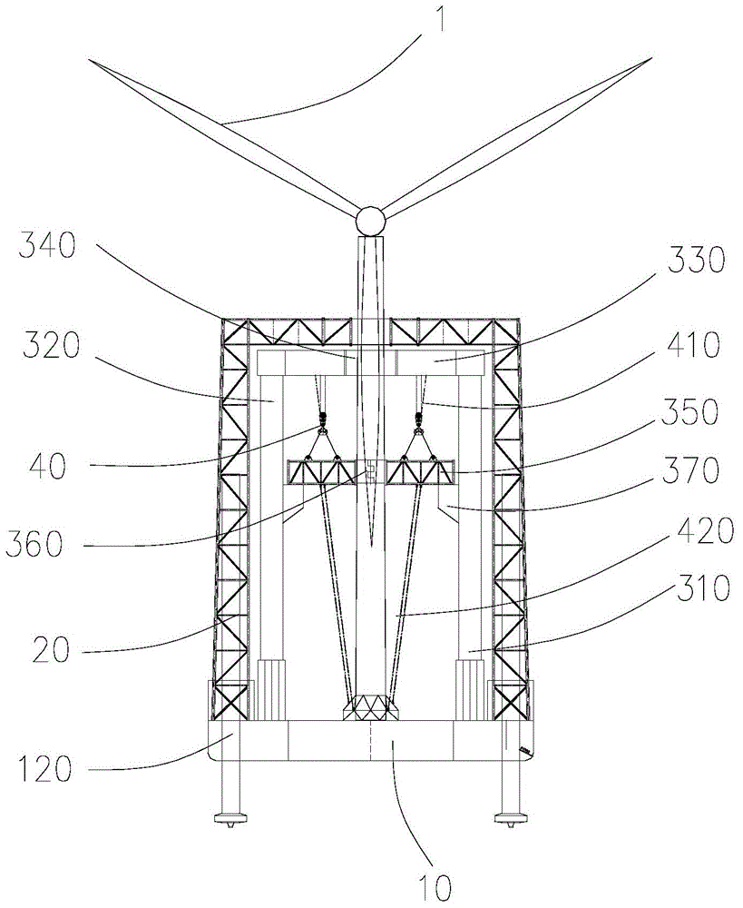 Ship special for transporting and installing whole offshore wind turbine and method