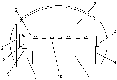 Planting greenhouse with lifting spraying mechanism