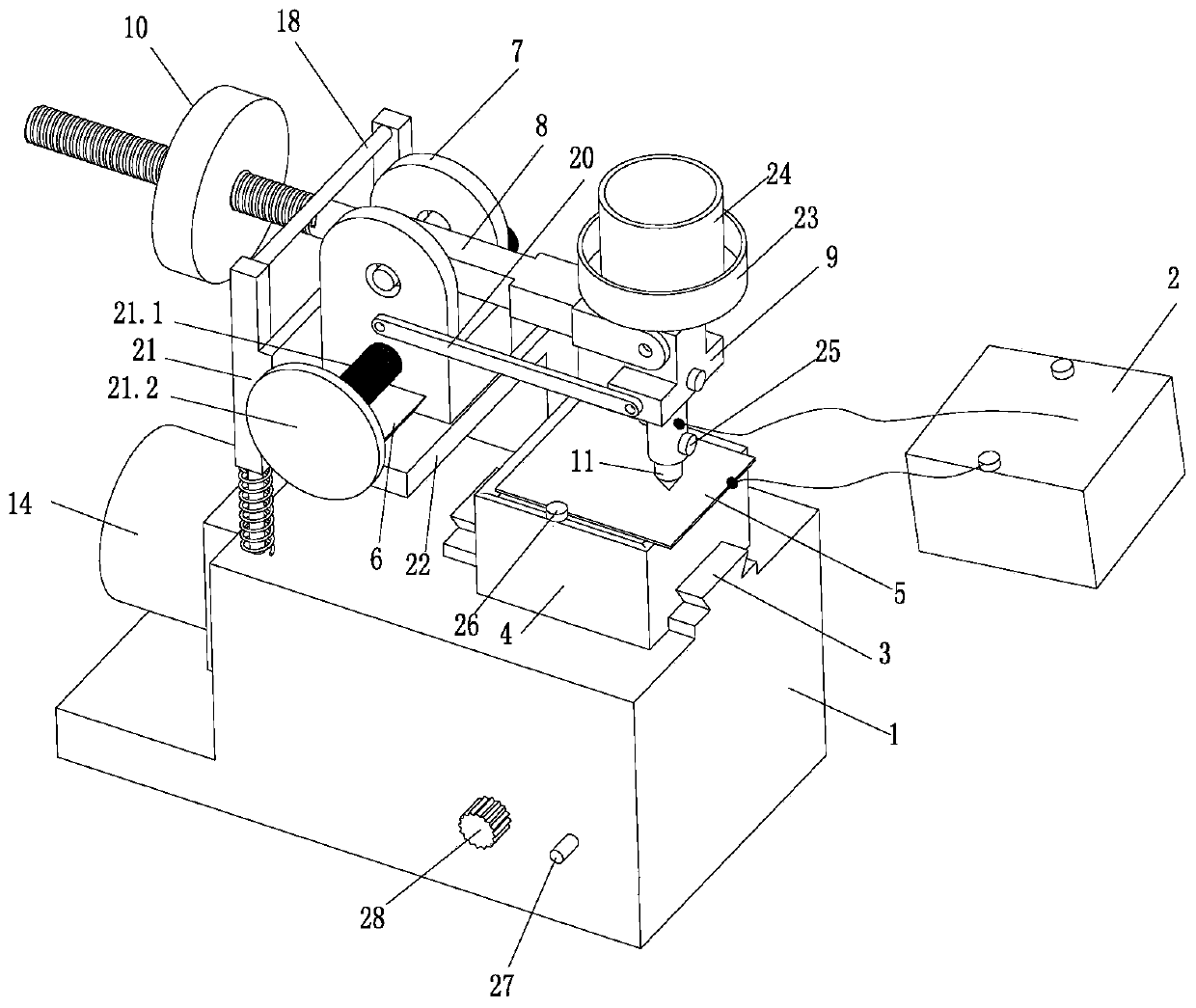 Device and method for testing adhesive force between metal coating and organic coating