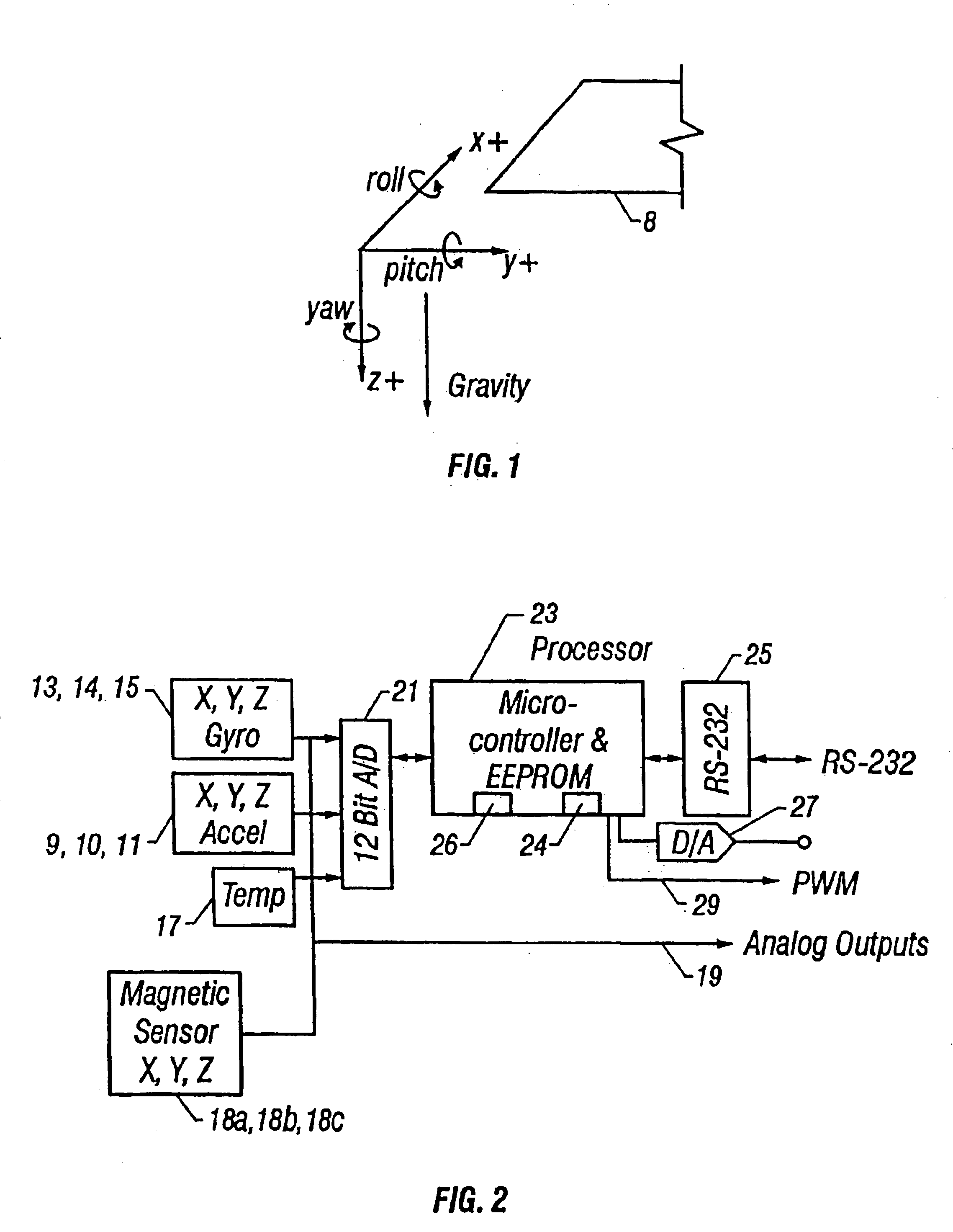 Dynamic attitude measurement method and apparatus