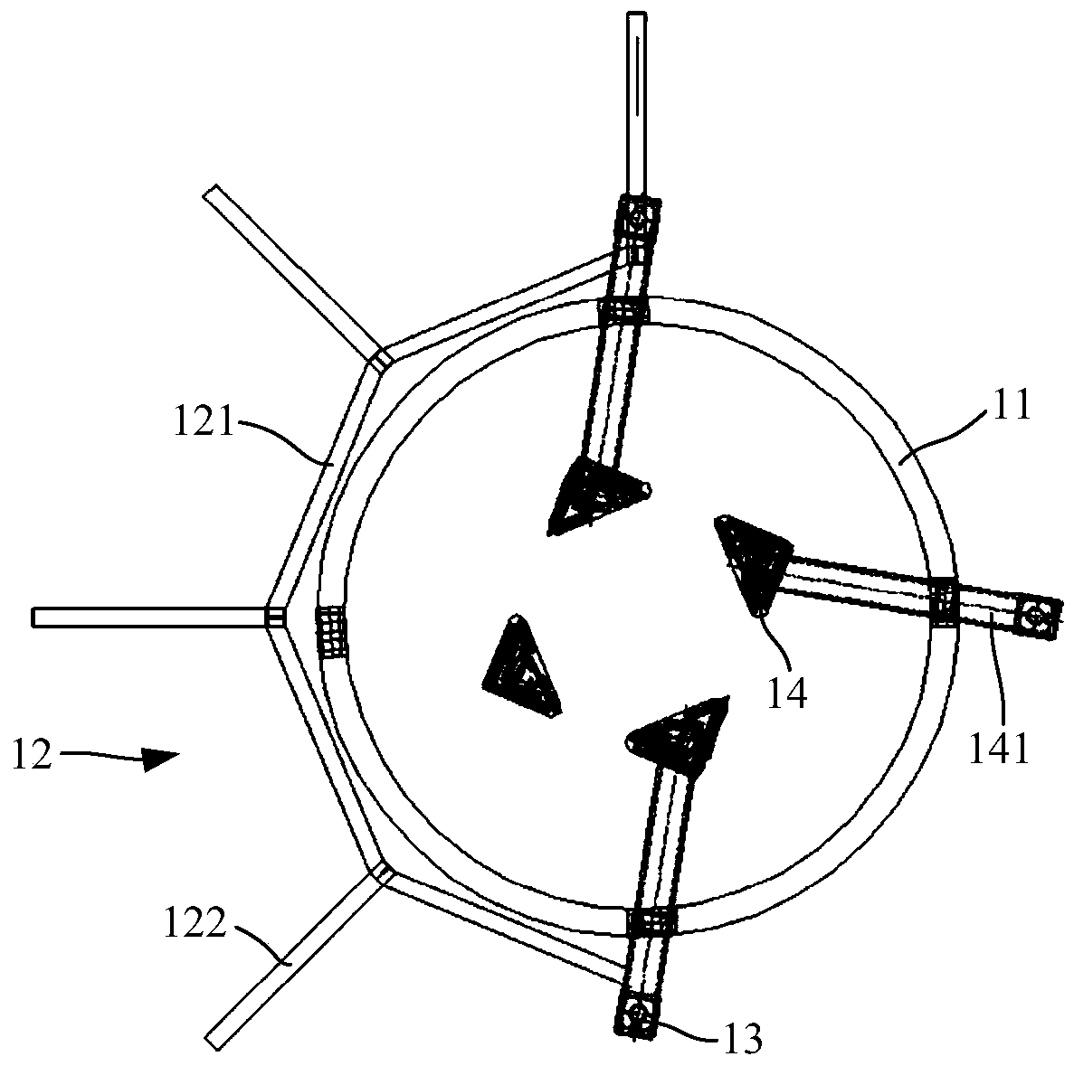 Building device for cylindrical deformed steel structure and construction method thereof