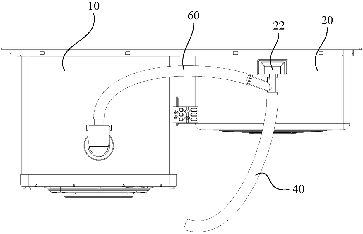 Hot air drying assembly and washing device