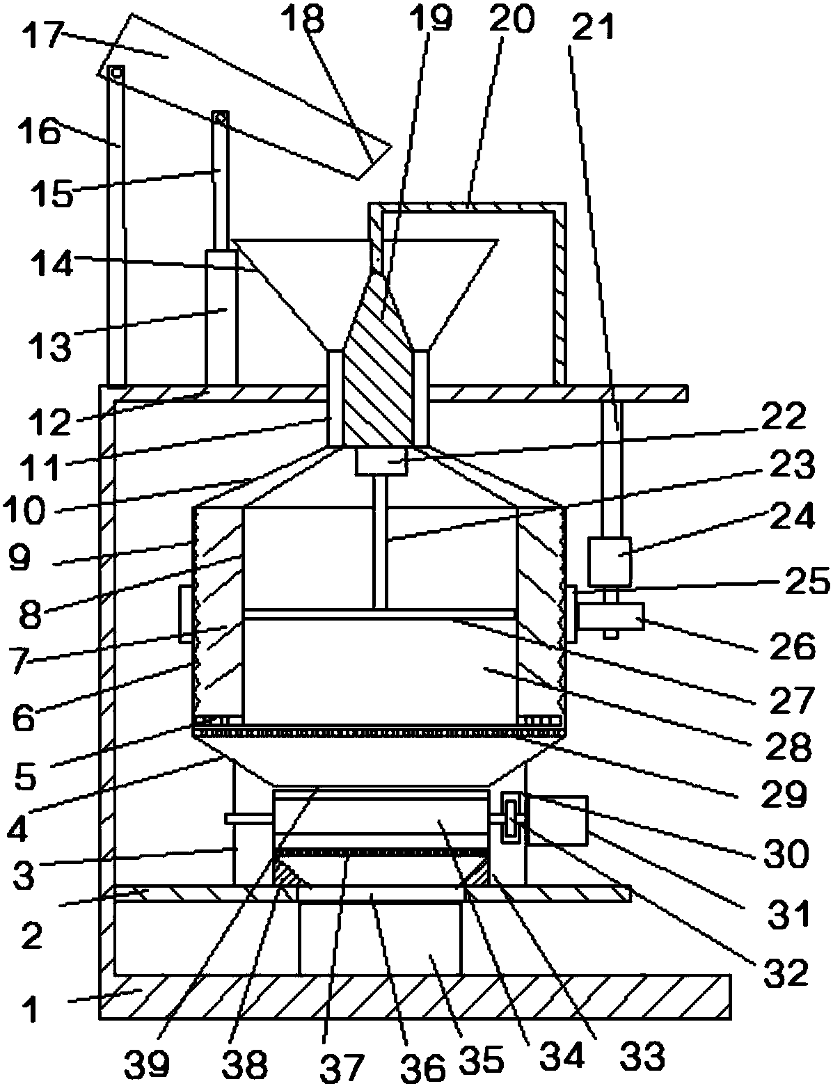 Mixing and stirring tank crushing mechanism