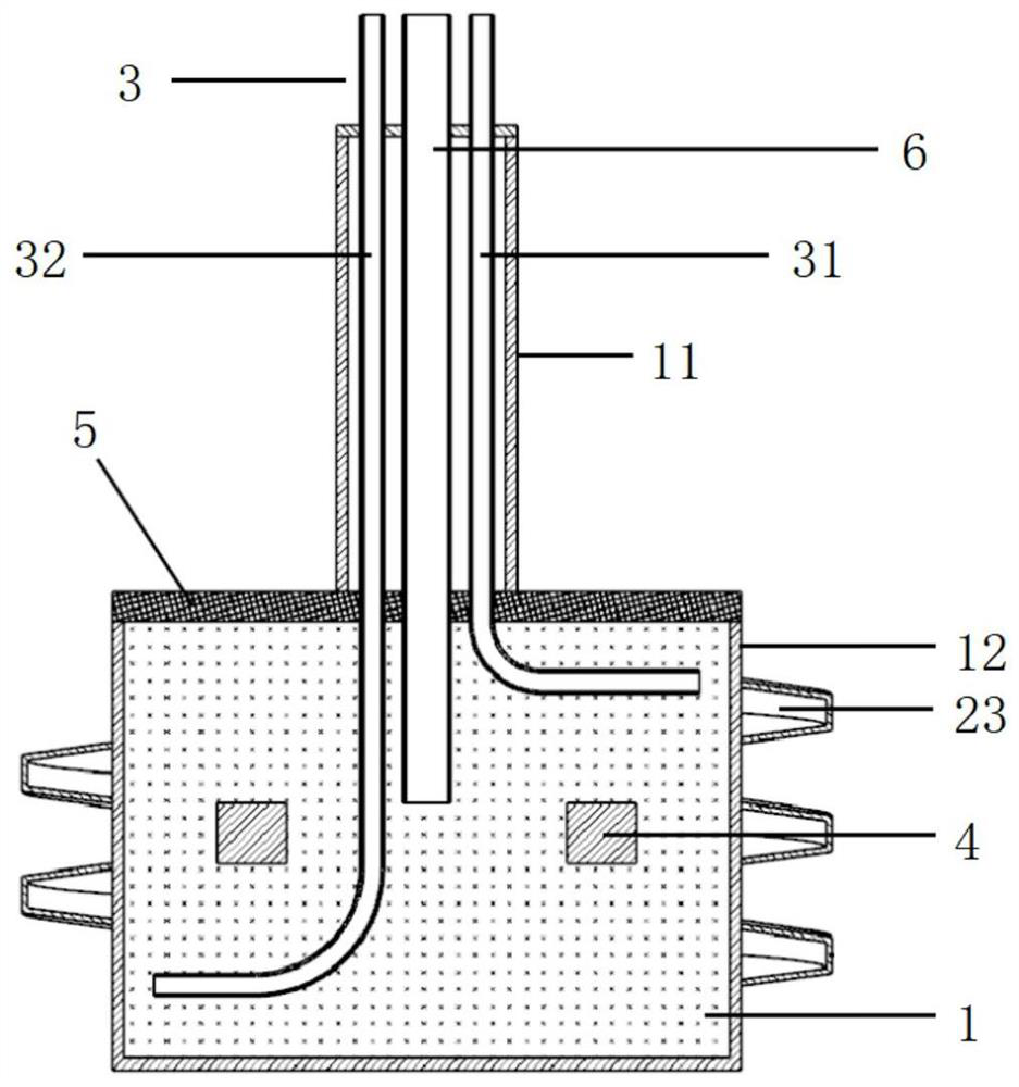 Built-in electromagnetic stirring melt processing device