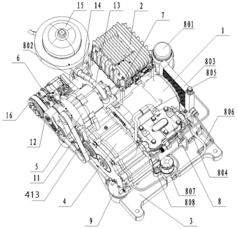 Integrated auxiliary system for pure electric commercial vehicle