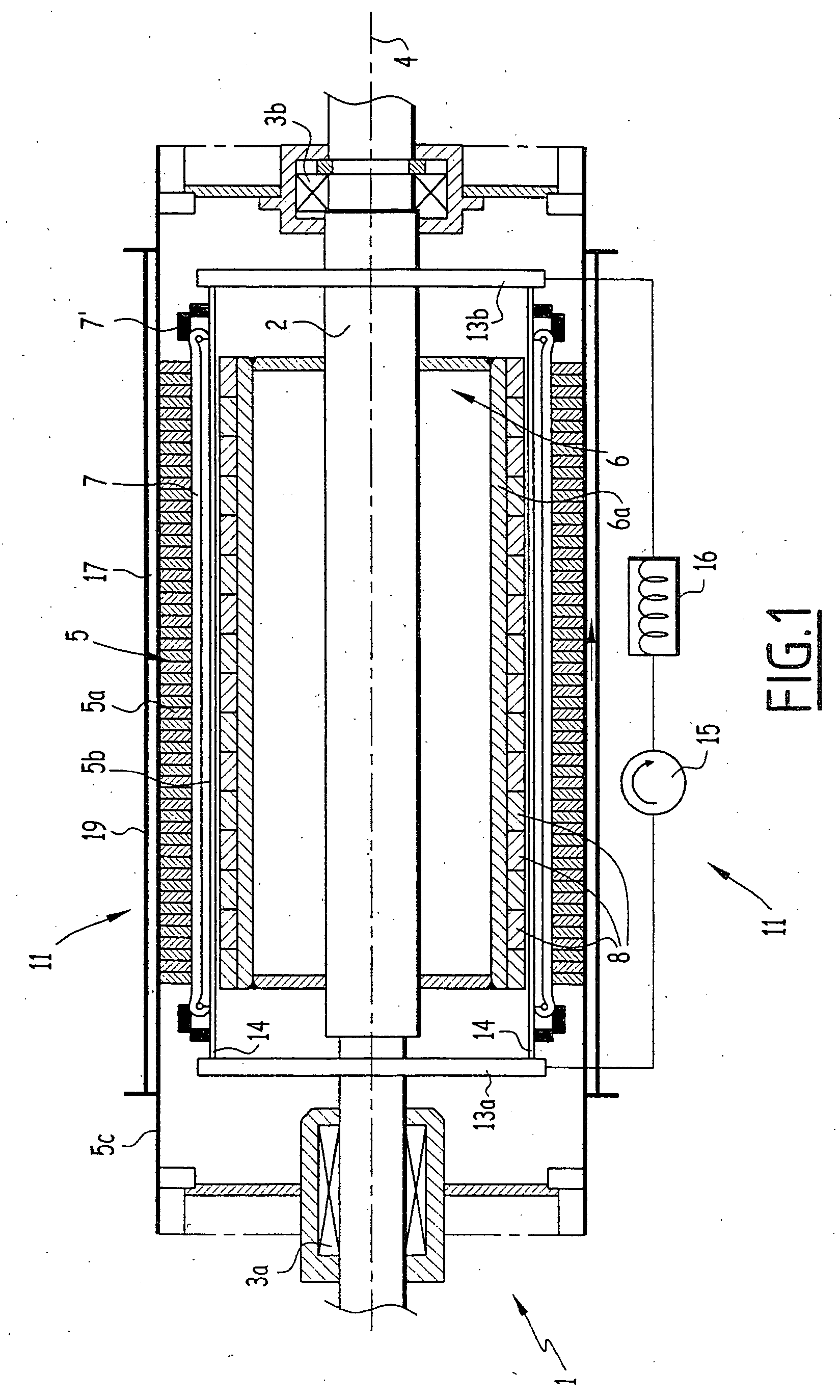 Device for cooling and electrical machine, in particular a synchronous electrical machine having permanent magnets