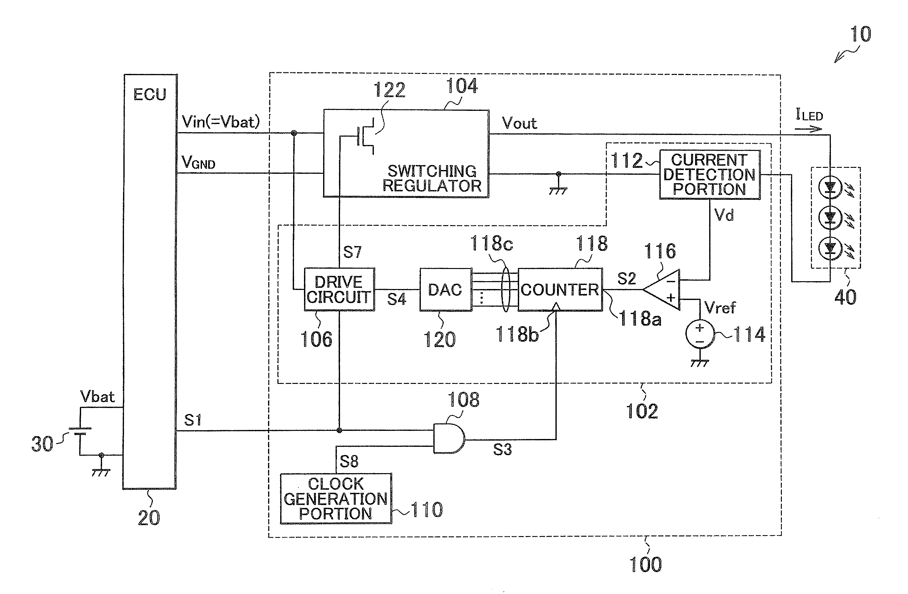 Semiconductor light source lighting circuit