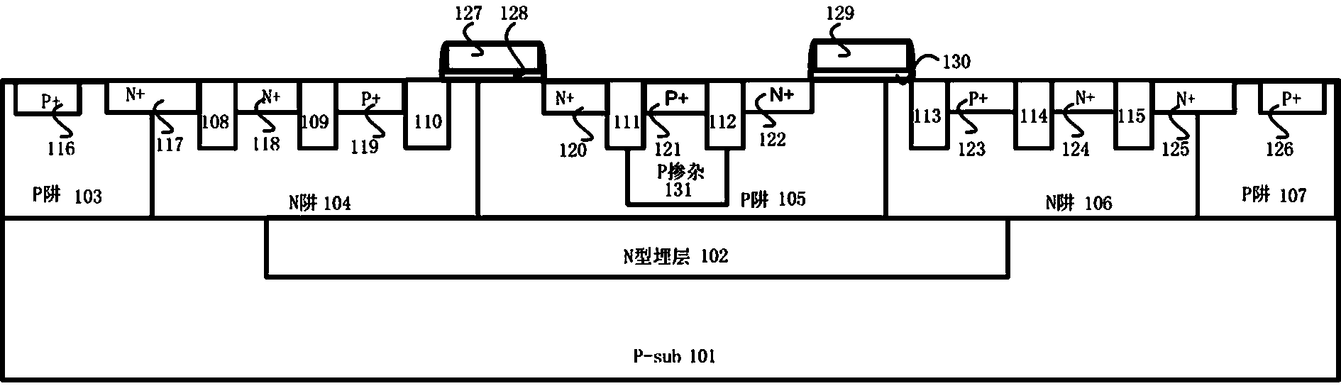 High-voltage ESD protective device with dual latch-up resistance and of annular LDMOS-SCR structure