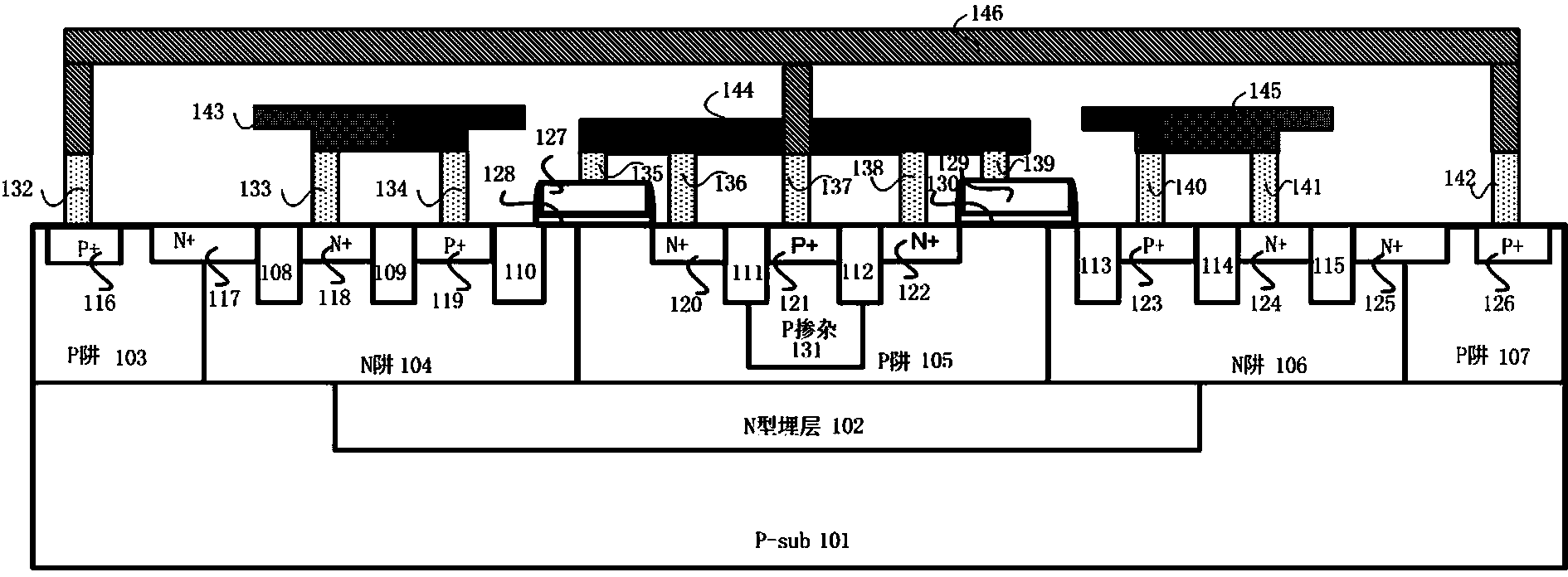 High-voltage ESD protective device with dual latch-up resistance and of annular LDMOS-SCR structure