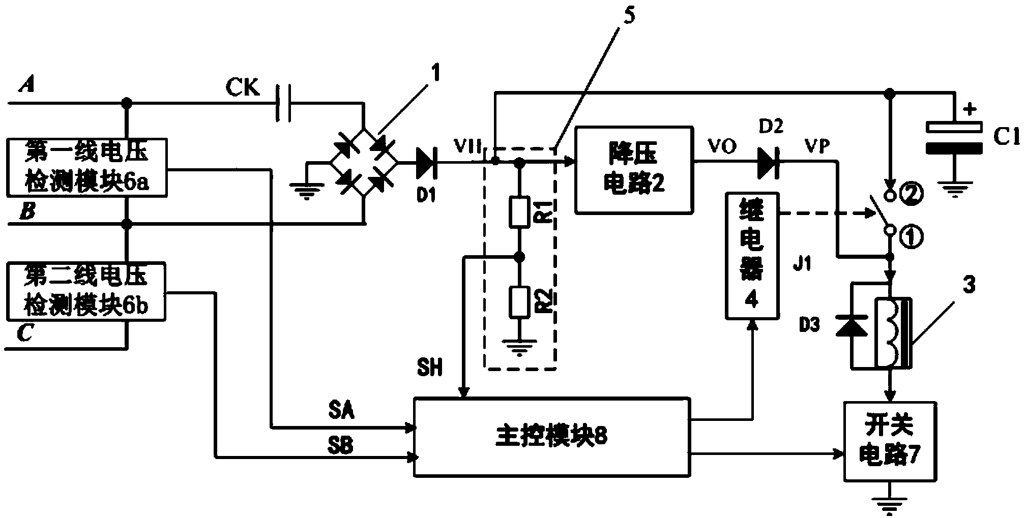 Low-power-consumption under-voltage tripping device