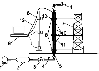 Experimental device and experimental method for testing vibration of completion string of high-yield gas well