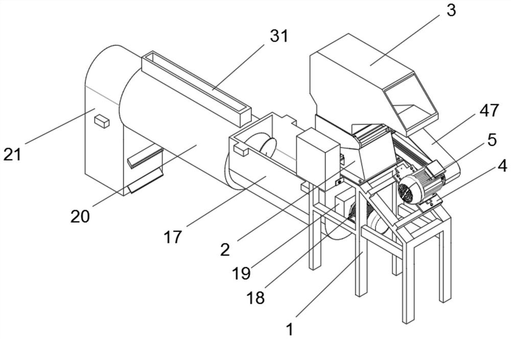 Sorting and crushing device for recycling waste plastics