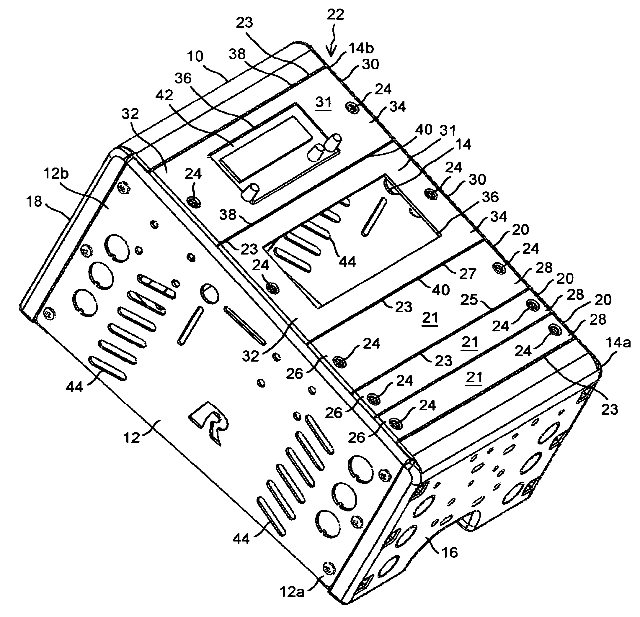 Reconfigurable console mount having a plurality of interchangeable tongue-and-groove blank and equipment mounting panels and quick disconnect clamps