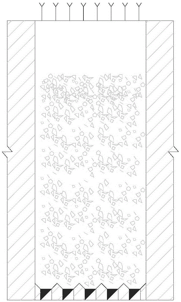 A high subsection up-going deep hole drop ore free zone following filling mining method