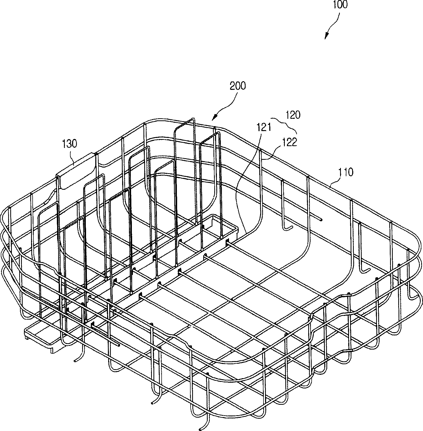 Tableware tray of dish washing machine