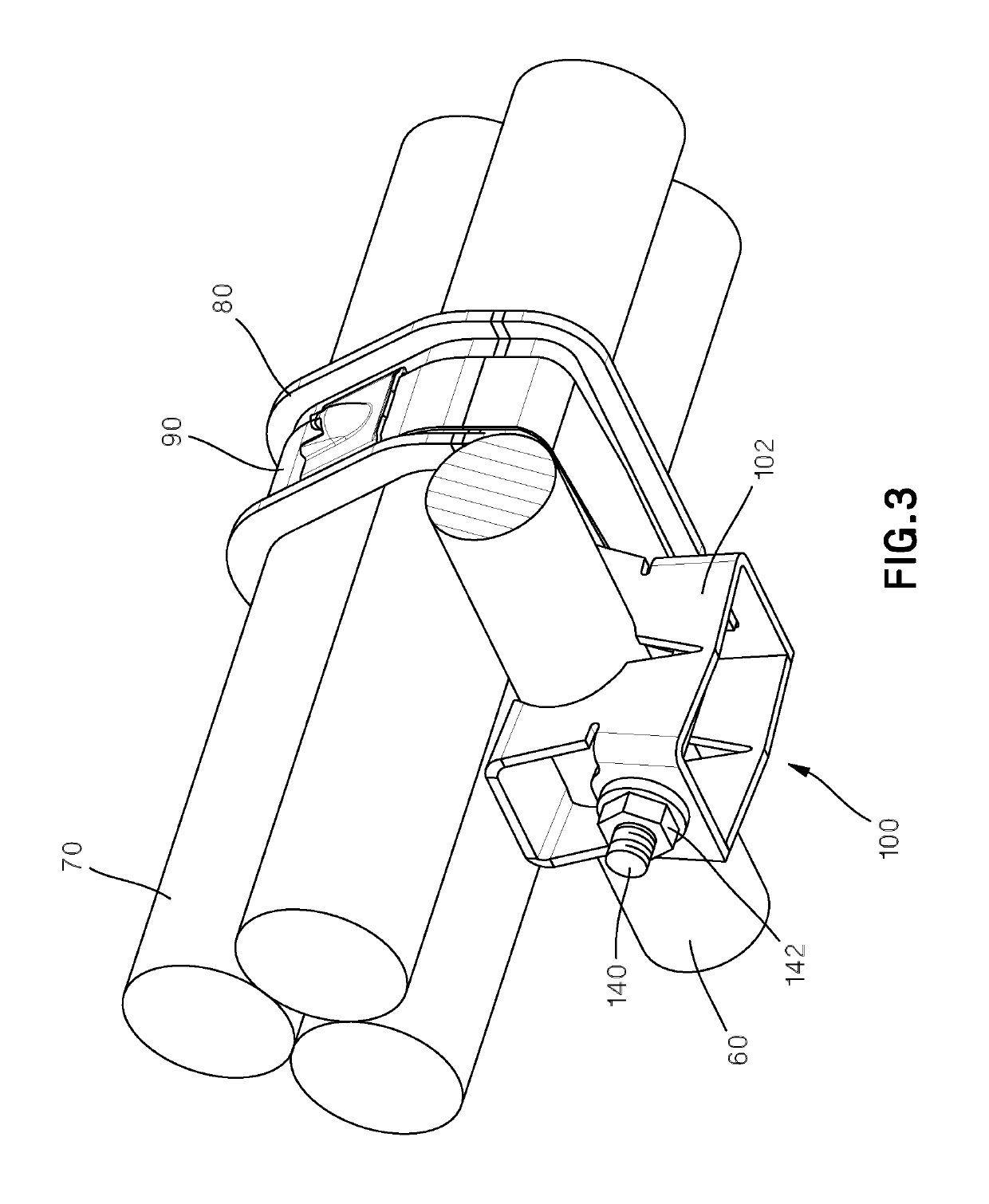 Cradle clamp bracket assembly