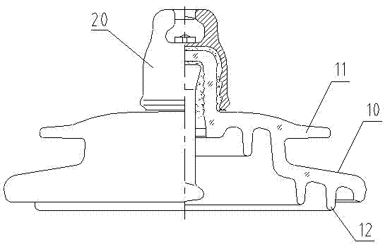 Disk-shaped suspension insulator special for tension resisting circuit