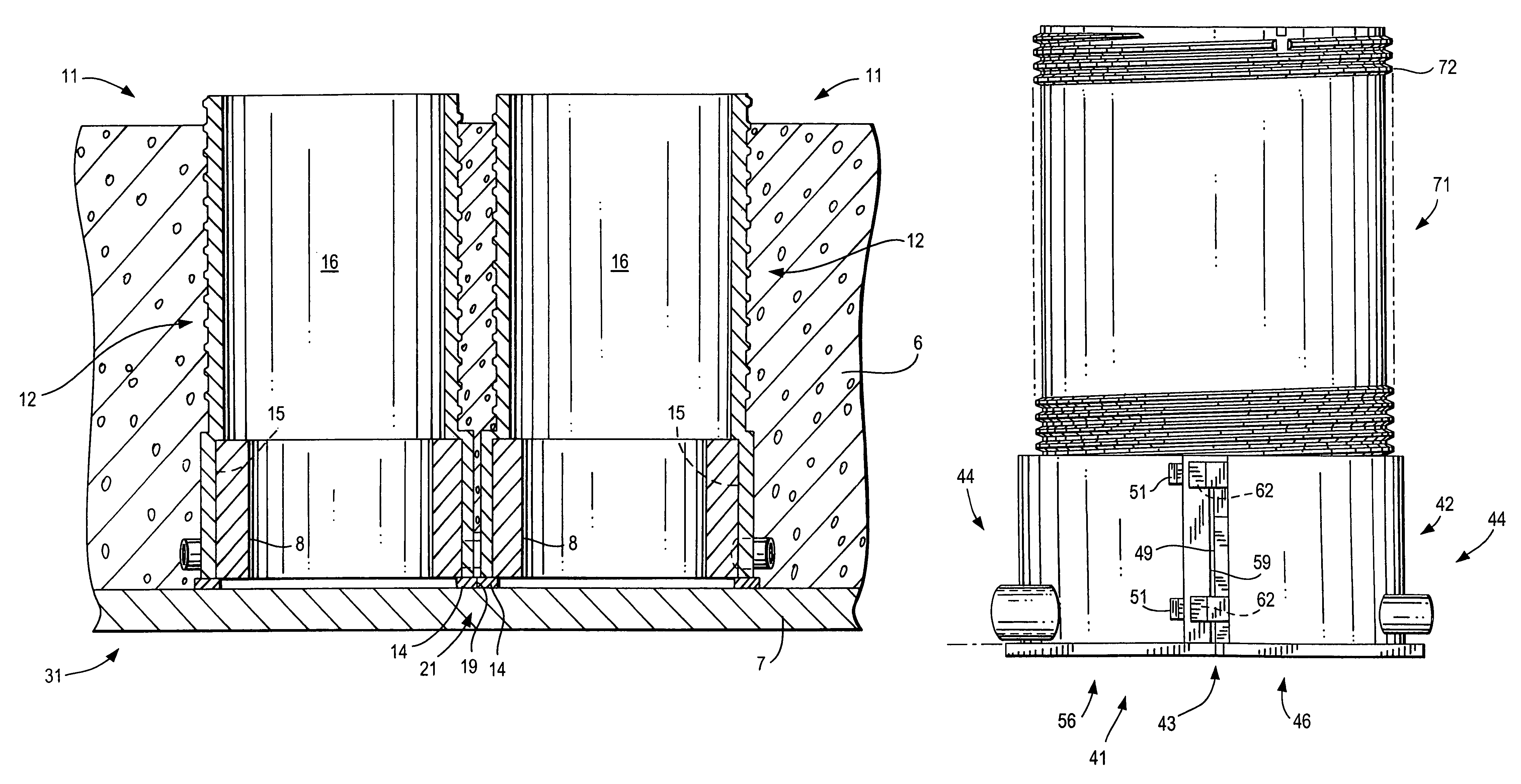 Embeddable device for passing conduits through a constructional component