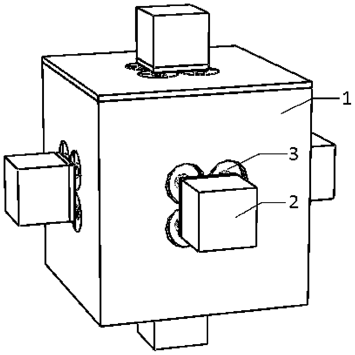 A three-dimensional linkage tethered satellite