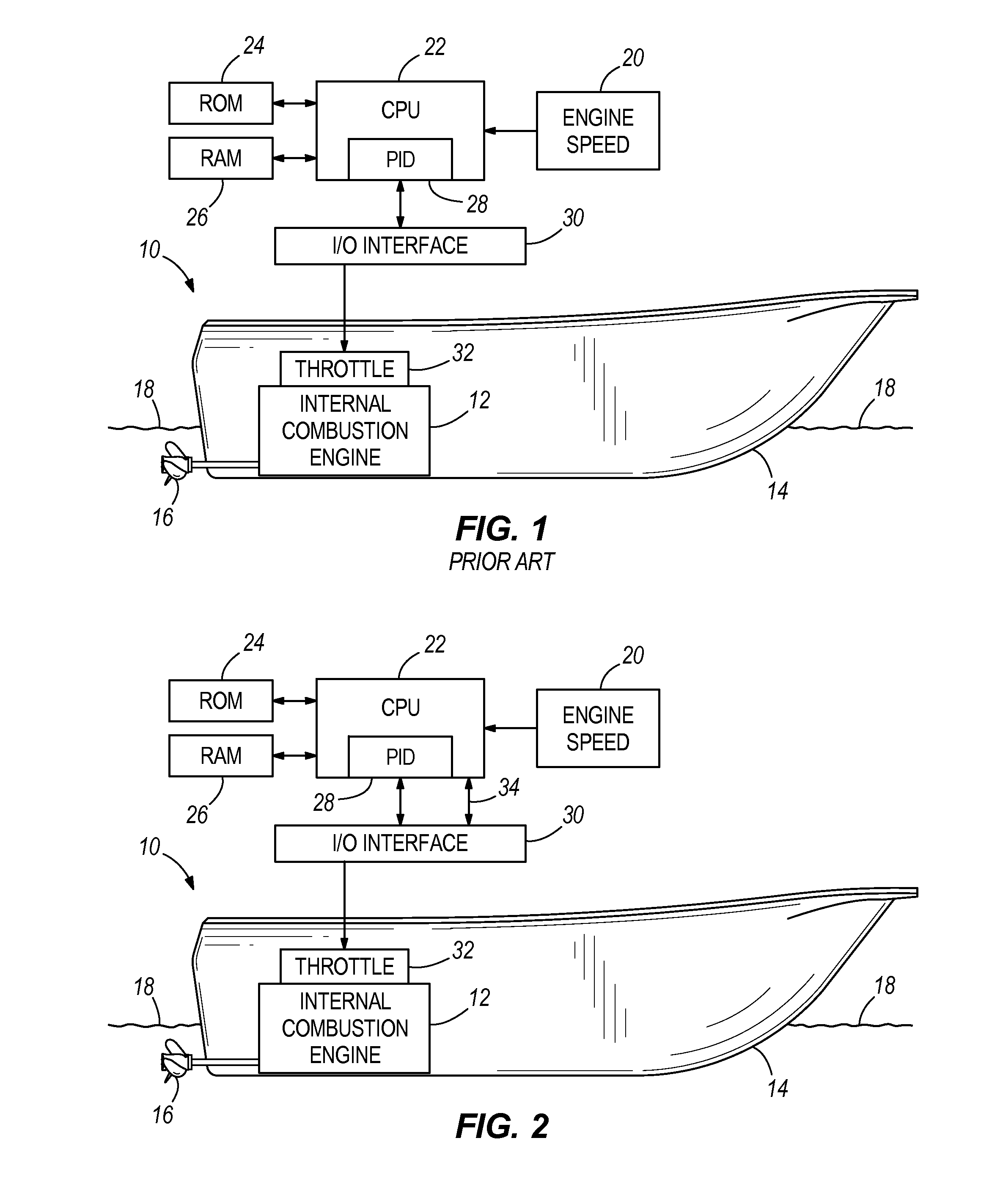 Marine propulsion system with efficient engine speed delta