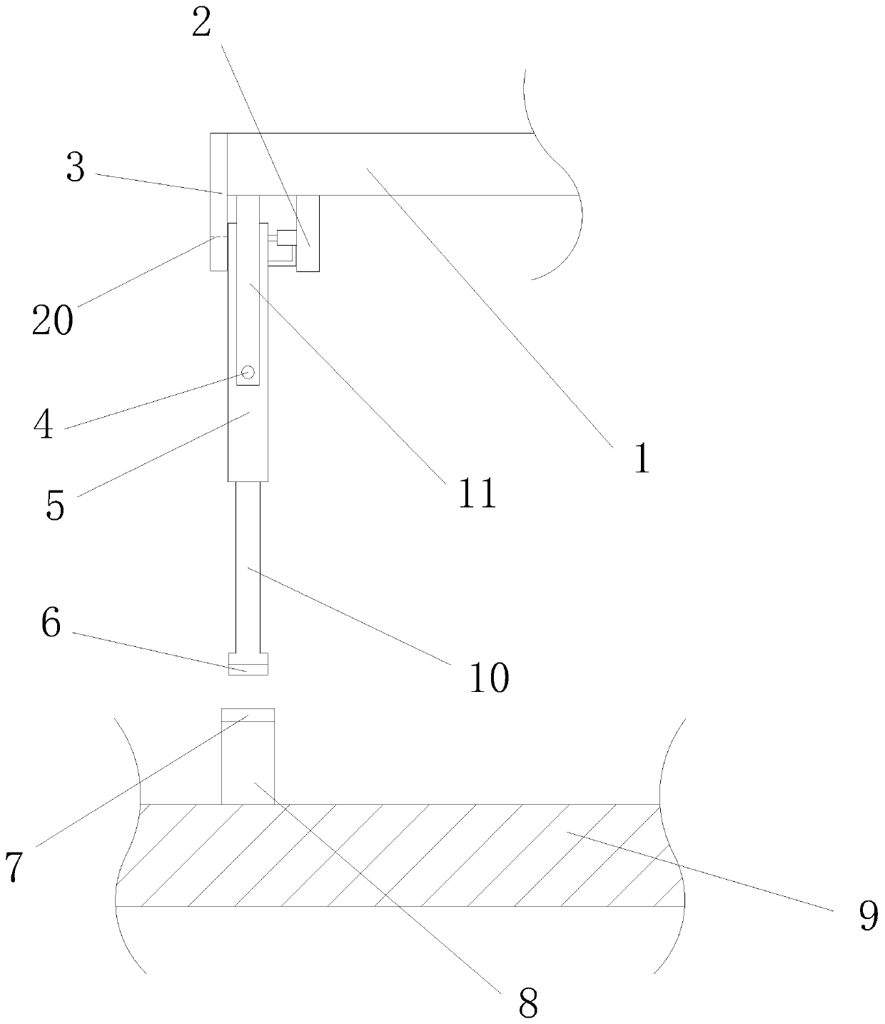 Household elevator with automatic telescopic toe guard