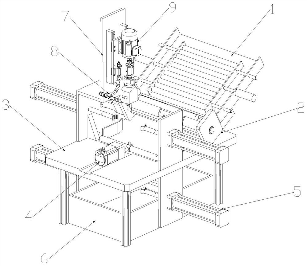 Automatic chamfering machining device for hardware shaft products