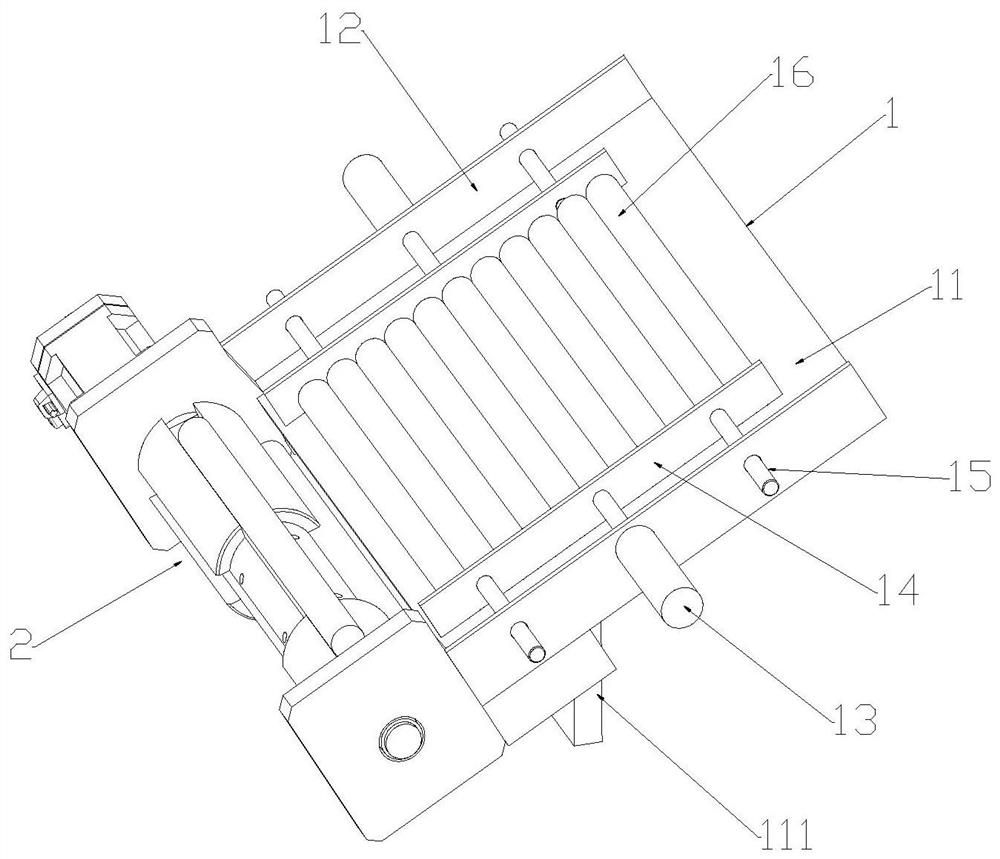 Automatic chamfering machining device for hardware shaft products