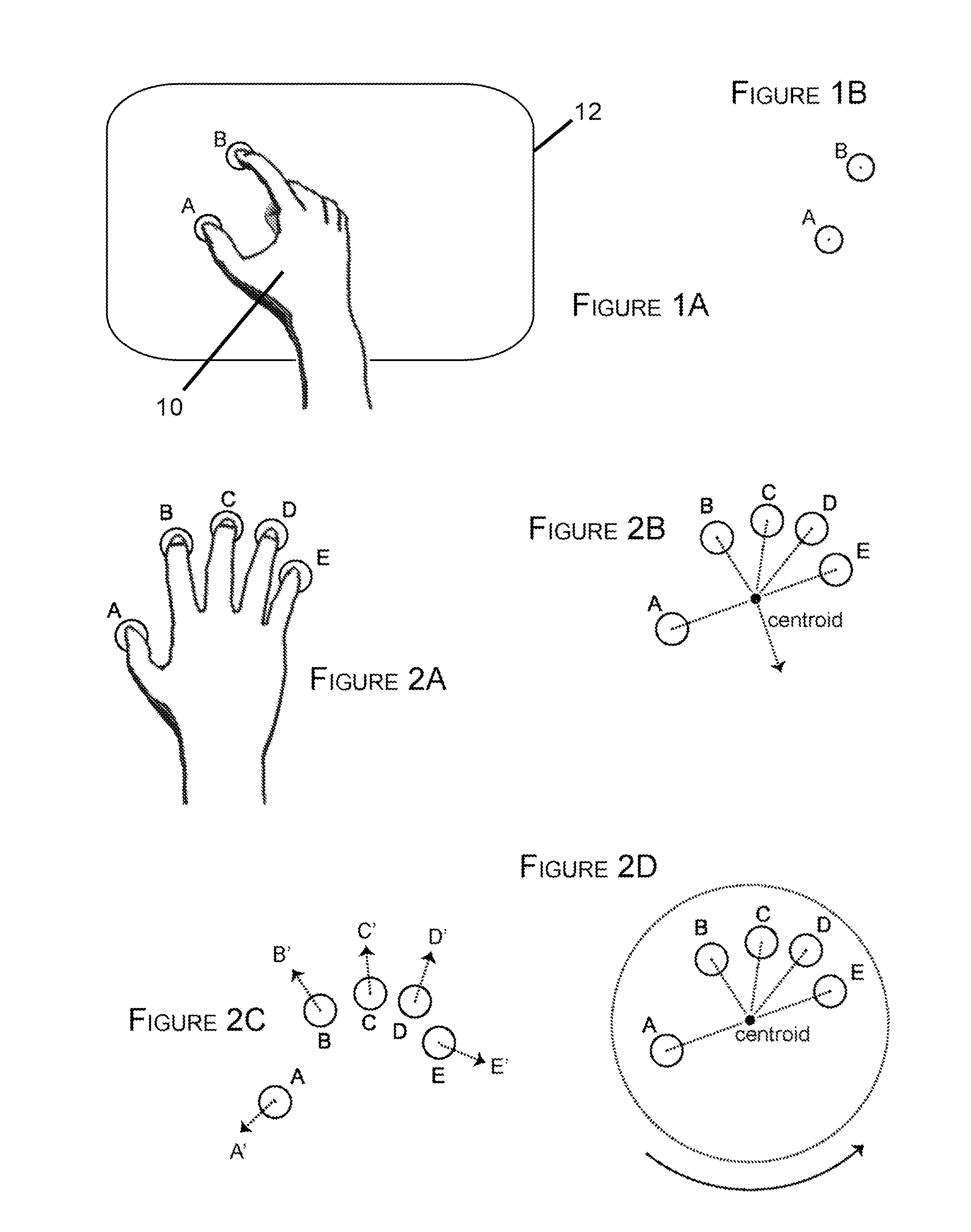 Methods of interfacing with multi-point input devices and multi-point input systems employing interfacing techniques