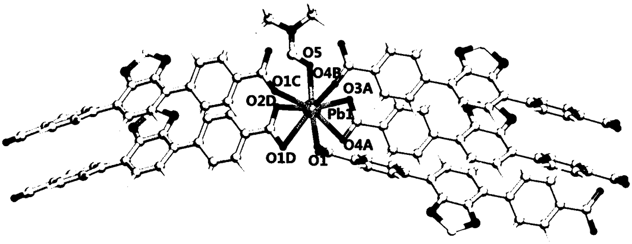 Lead coordination polymer as well as preparation method and application thereof