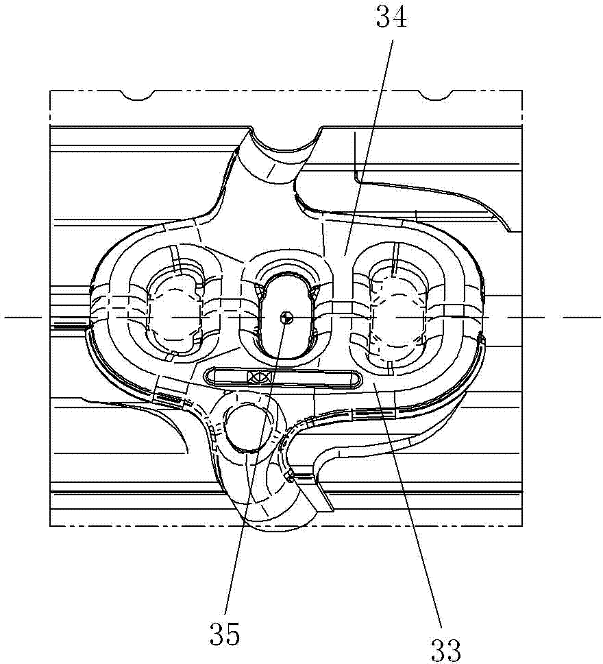 Forming and shaping die for air inlet manifold of automobile engine exhaust system