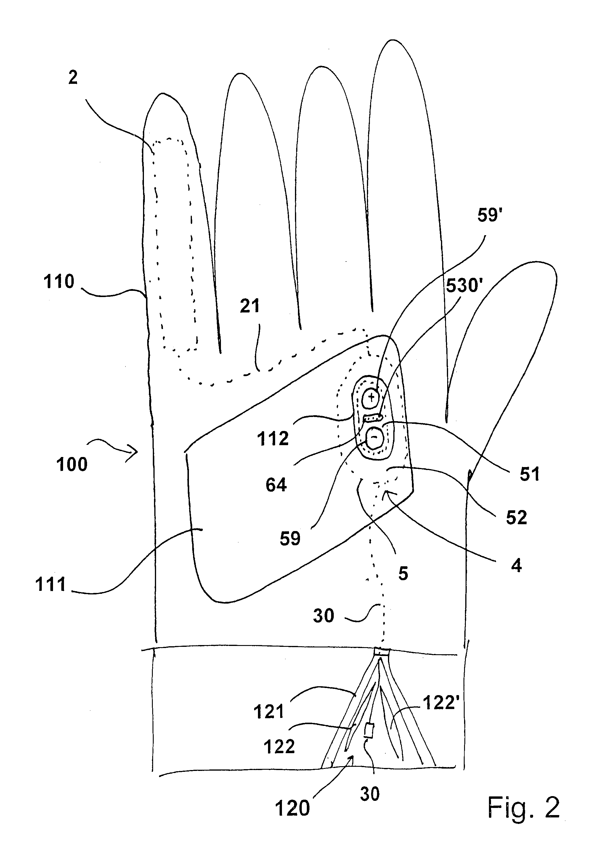 Clothing piece with heating device