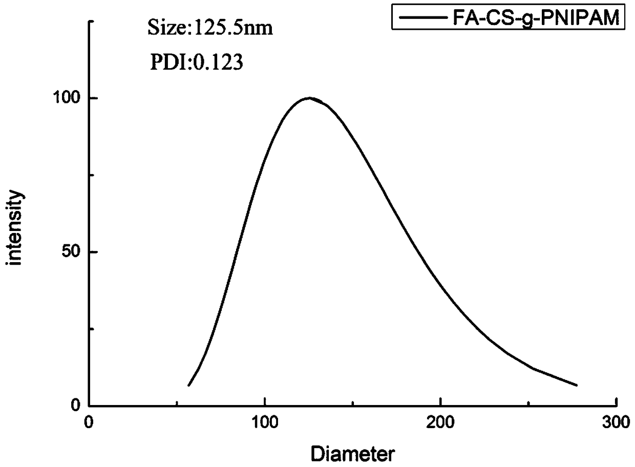 Folic acid modifying chitosan nano particles as well as preparation and application thereof