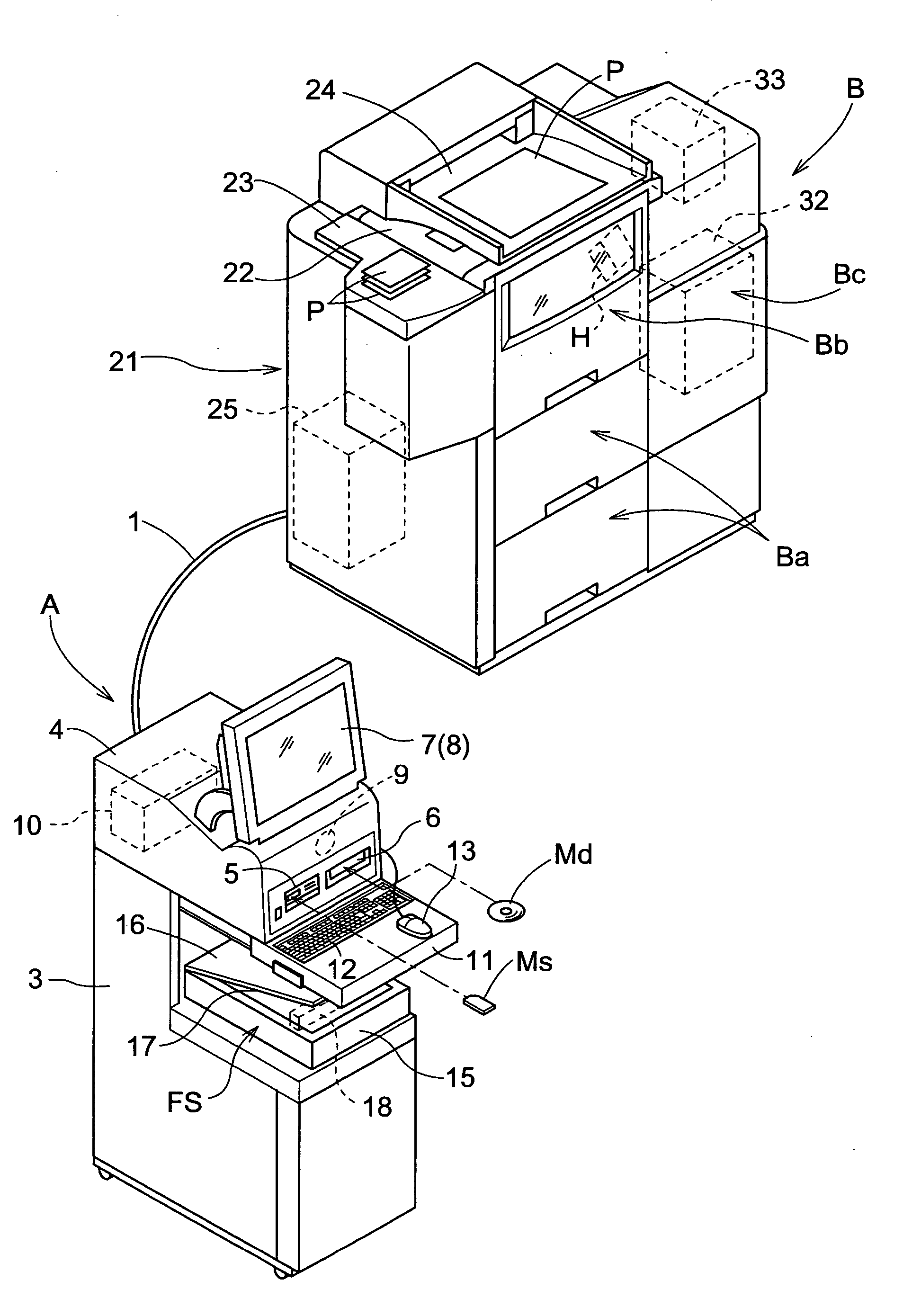 Printing system that outputs a photographic print from acquired image data