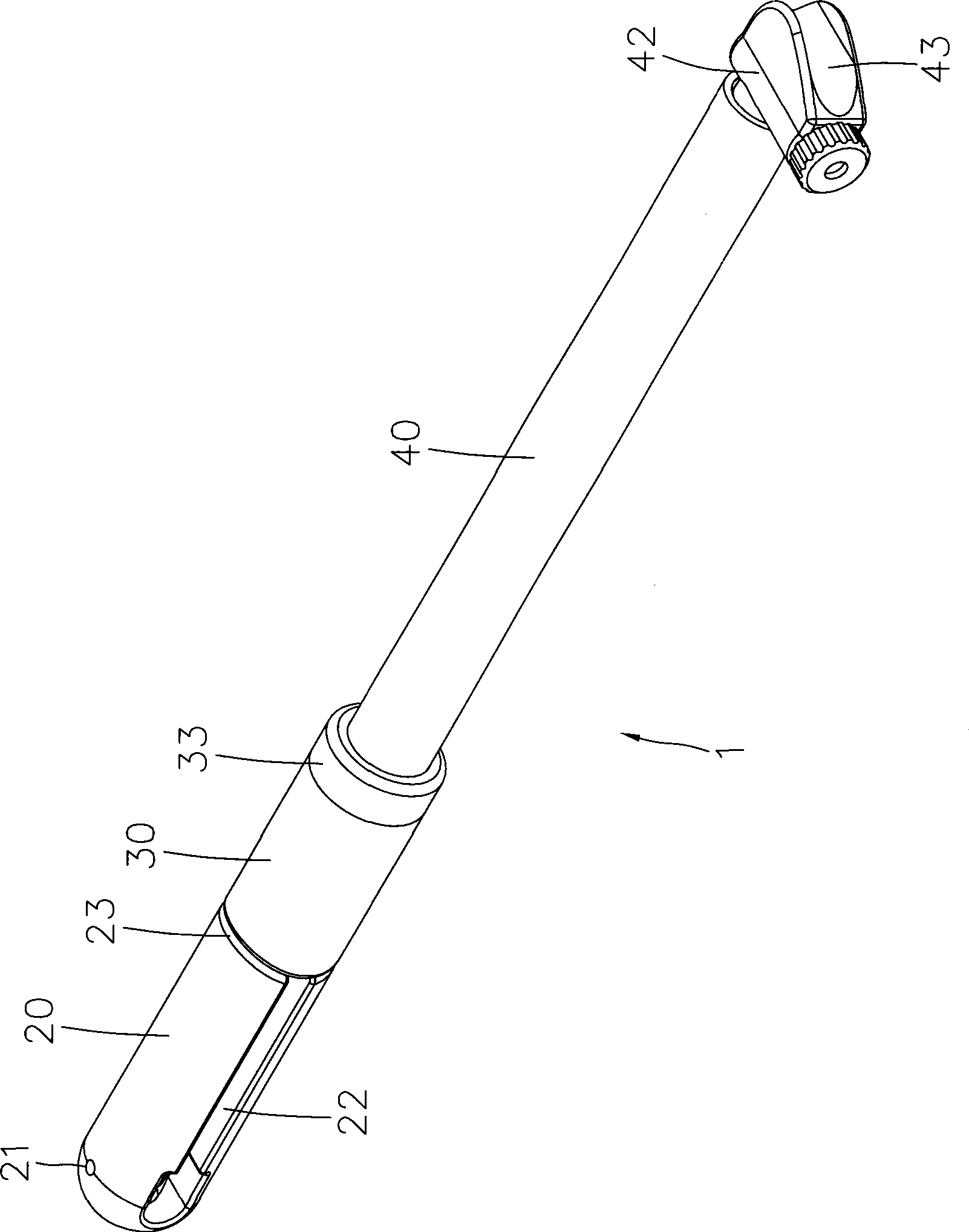 Hidden telescopic hose of inflator