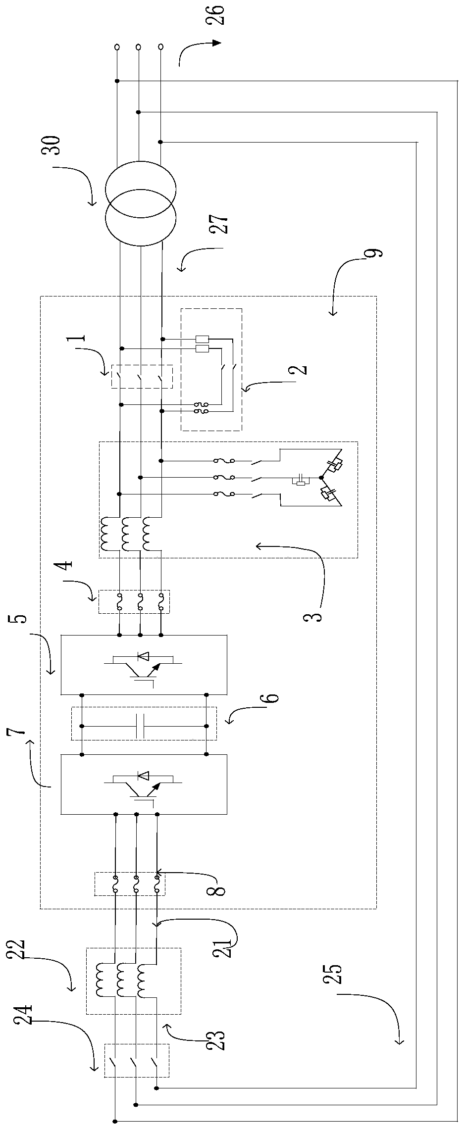 Full power test method of power plant converter