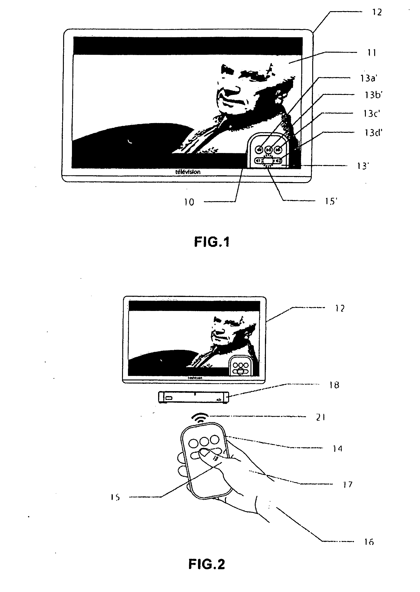 Remote Control System for Remotely Controlling an Electronic Card Connected to a Television Screen or Monitor and Associated Method for Transmitting Control Signals