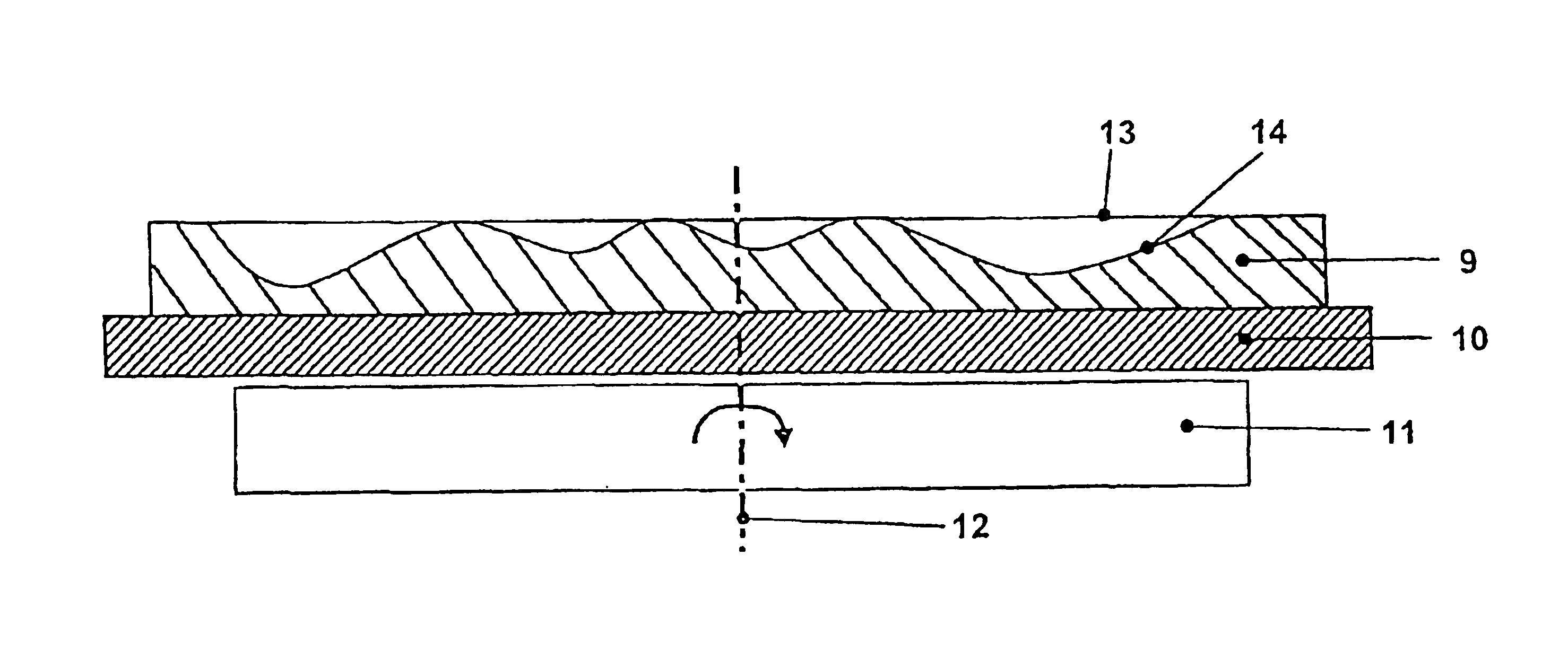 Target comprising thickness profiling for an RF magnetron