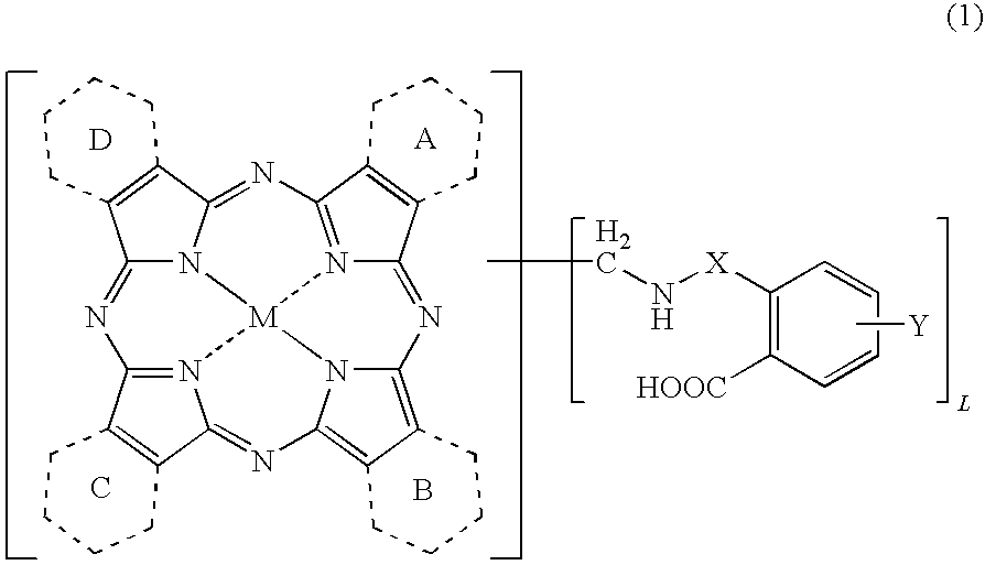 Porphyrazine coloring matter and ink containing the same