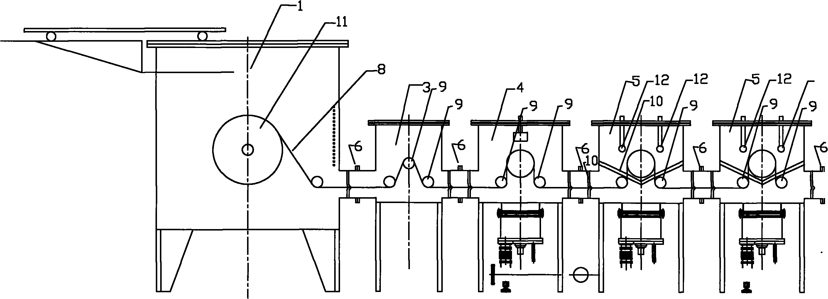 Continuous winding magnetic control sputtering vacuum coating device