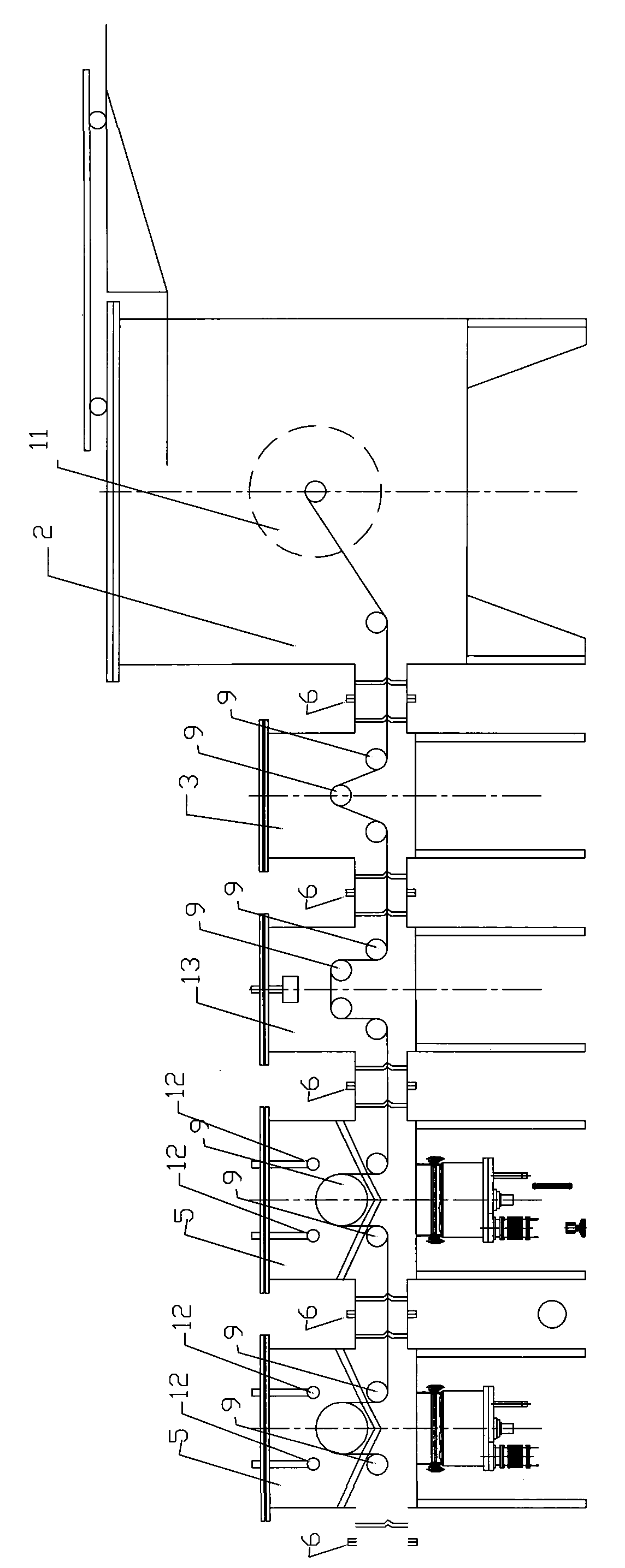 Continuous winding magnetic control sputtering vacuum coating device