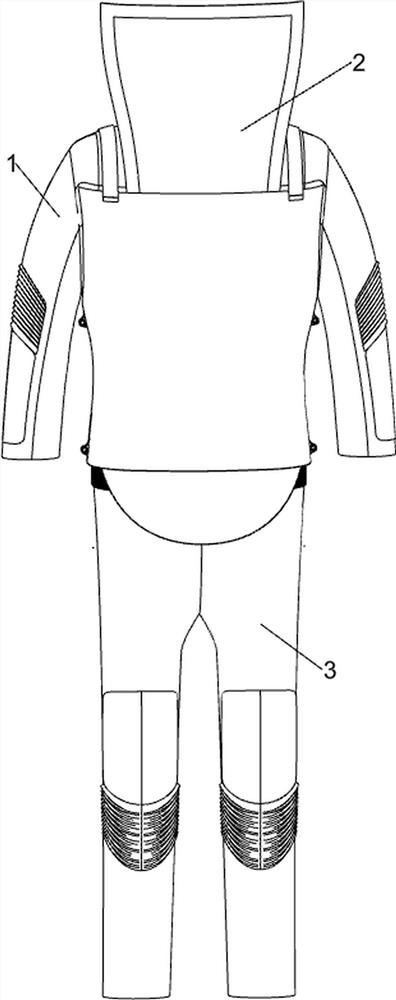 Polyethylene fiber special garment capable of reducing impact