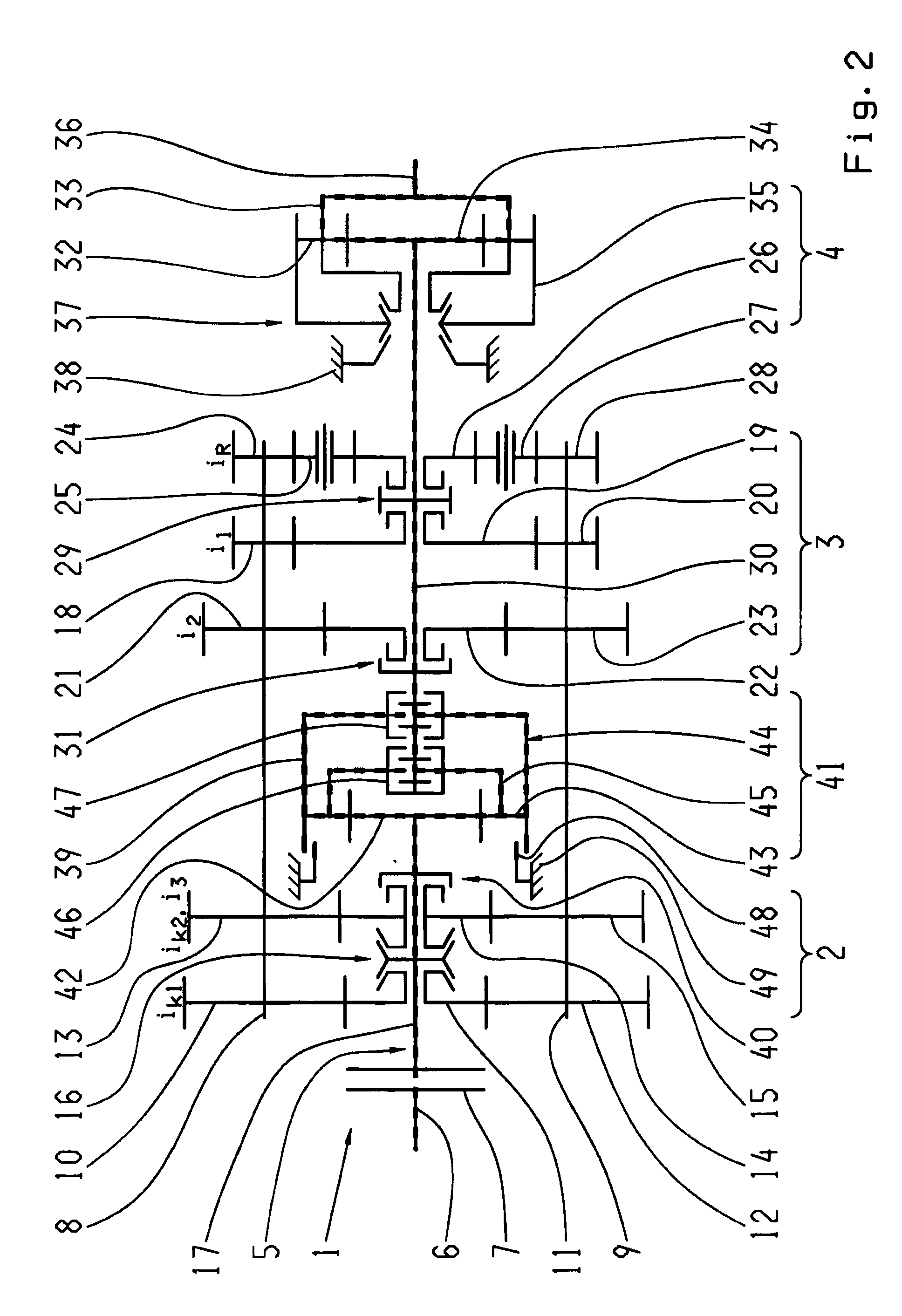 Multi-group transmission of a motor vehicle