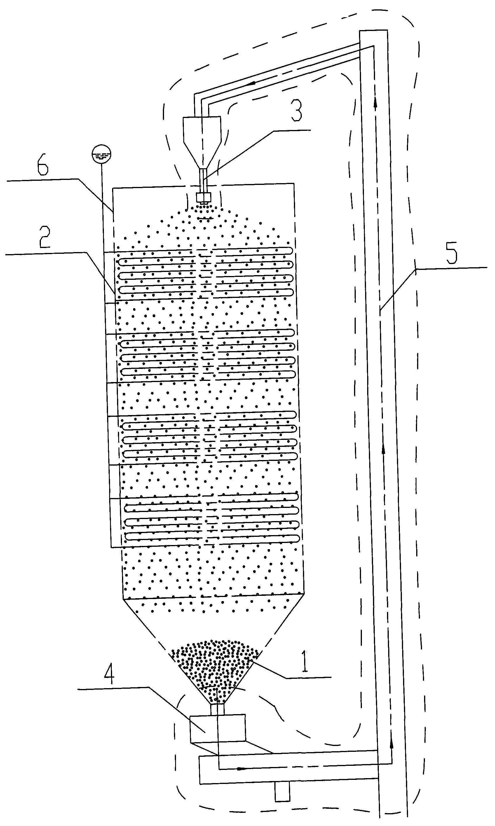 Waste heat boiler of shot-cleaning type glass kiln