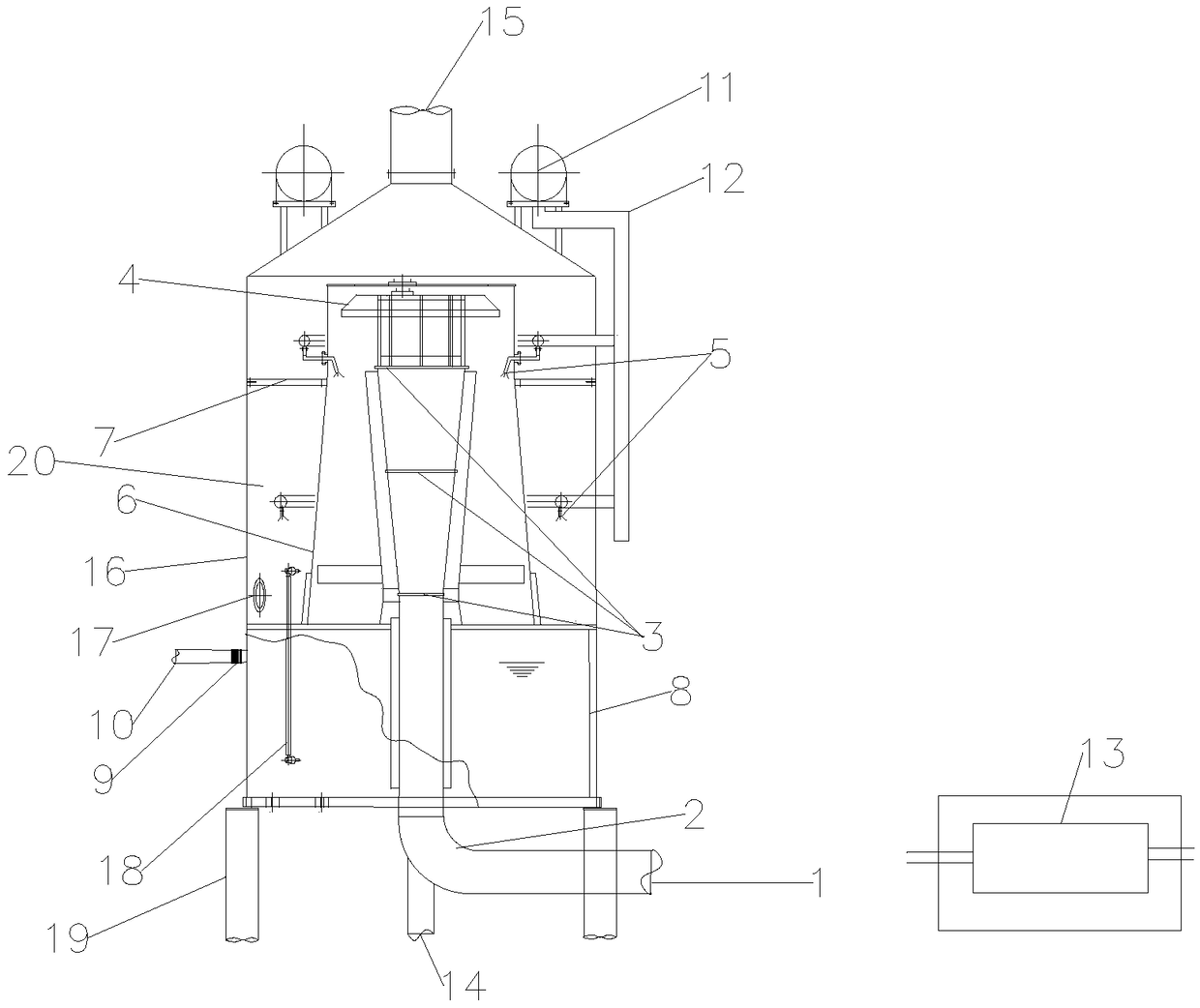 A ccpp system bypass gas temperature reduction and pressure reduction and waste heat recovery equipment